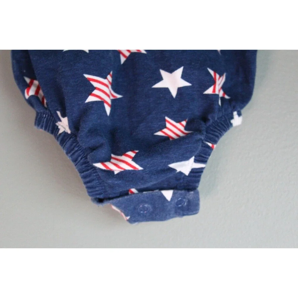 Koala Kids Red White Blue Patriotic 4OJ Ruffle Romper Baby Girls Newborn